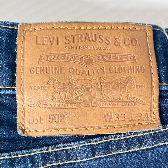 Levi’s Premium Jeans Men’s 33/34 502 Regular Taper Fit Leather Tab Classic - Picture 5 of 7